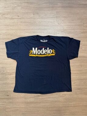 Navy Blue Modelo Logo Short Sleeve Tee